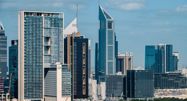 Dubai financial district towers on Sheikh Zayed Road, where Chocolate Finance has launched its UAE service