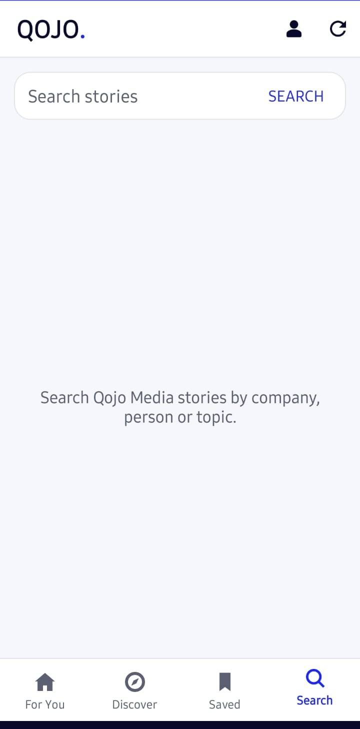 Qojo app search screen