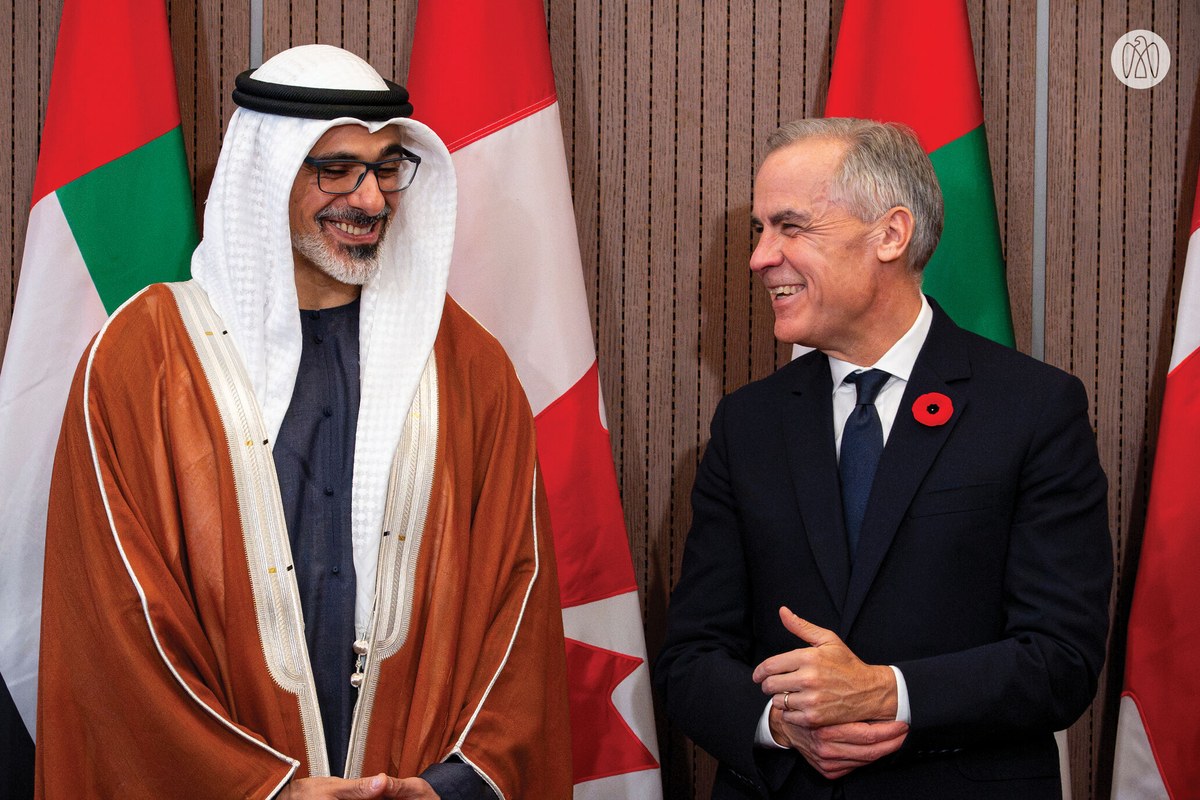 Sheikh Khaled bin Mohamed bin Zayed Al Nahyan and Mark Carney in Ottawa
